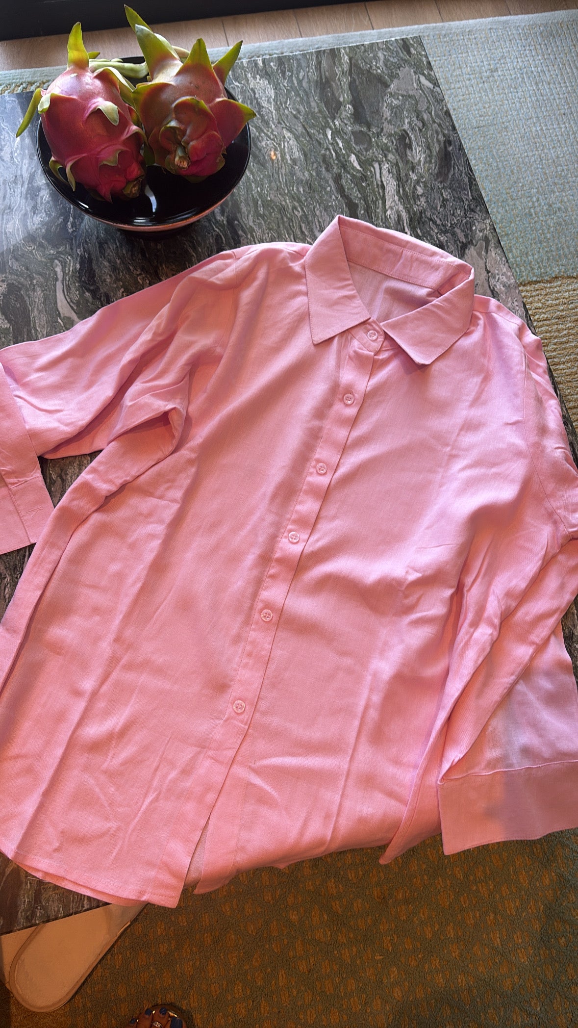 BABY PINK LINEN SHIRT