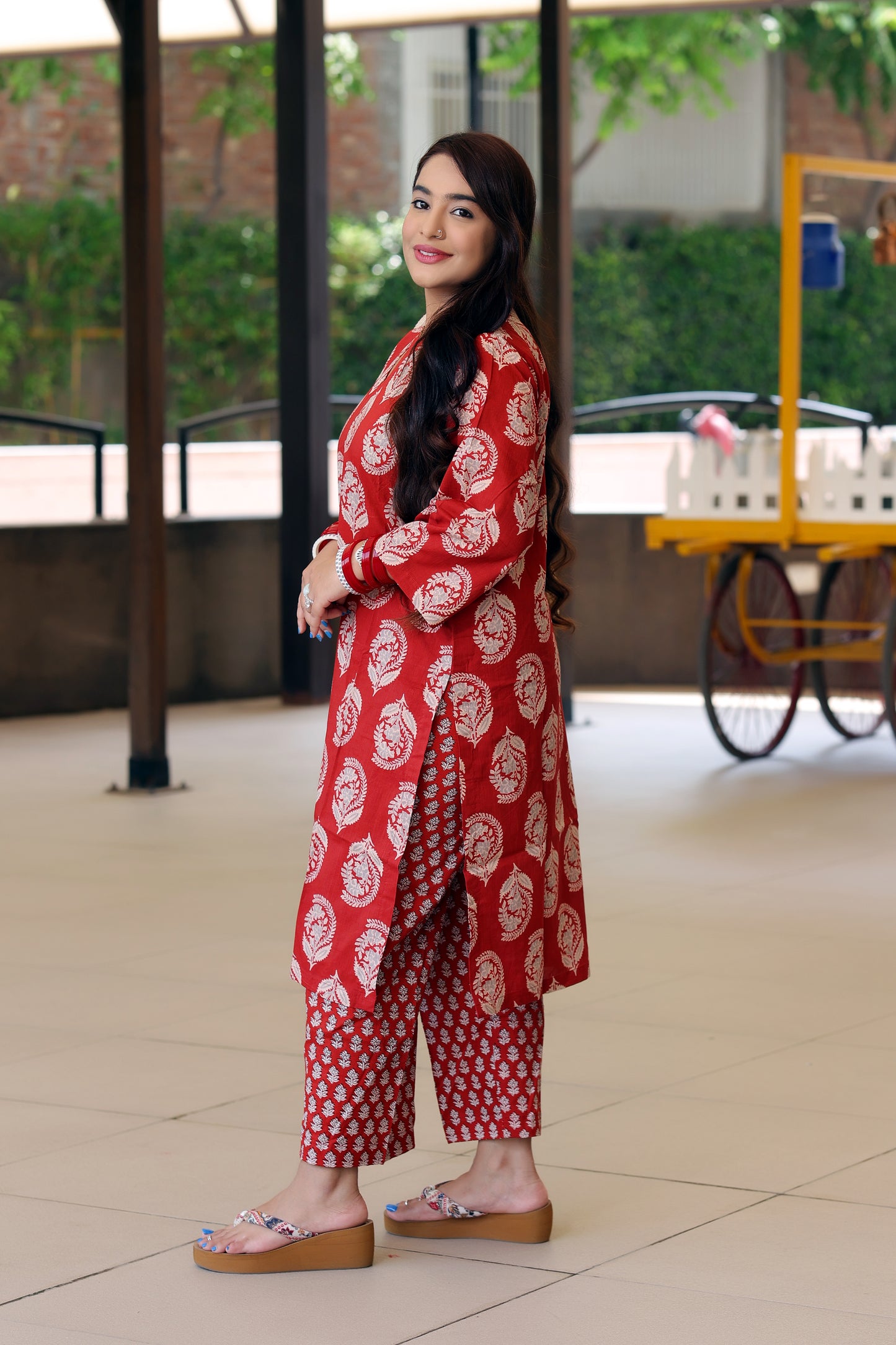 Maroon Kurta Set