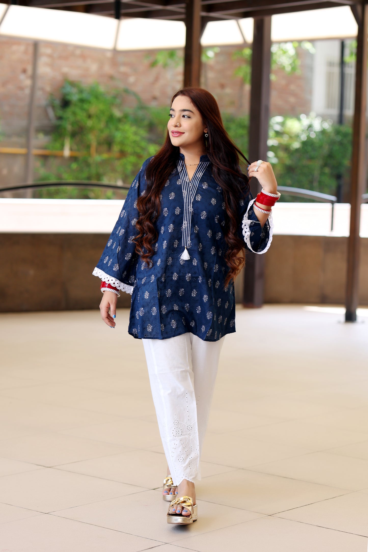 Lace Cutwork Cotton Set