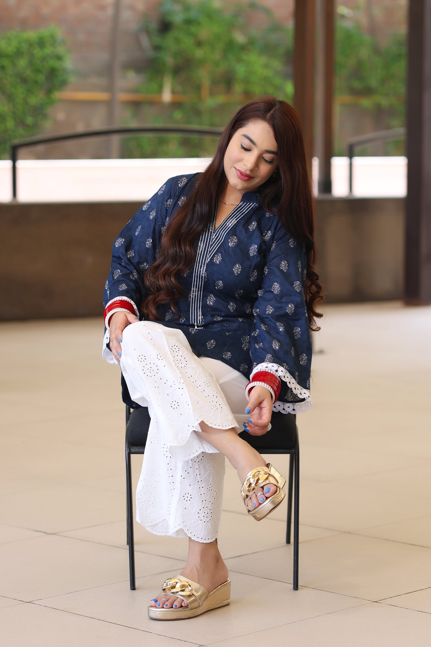 Lace Cutwork Cotton Set