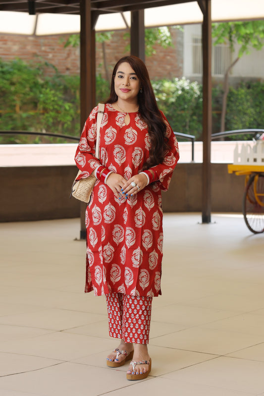 Maroon Kurta Set