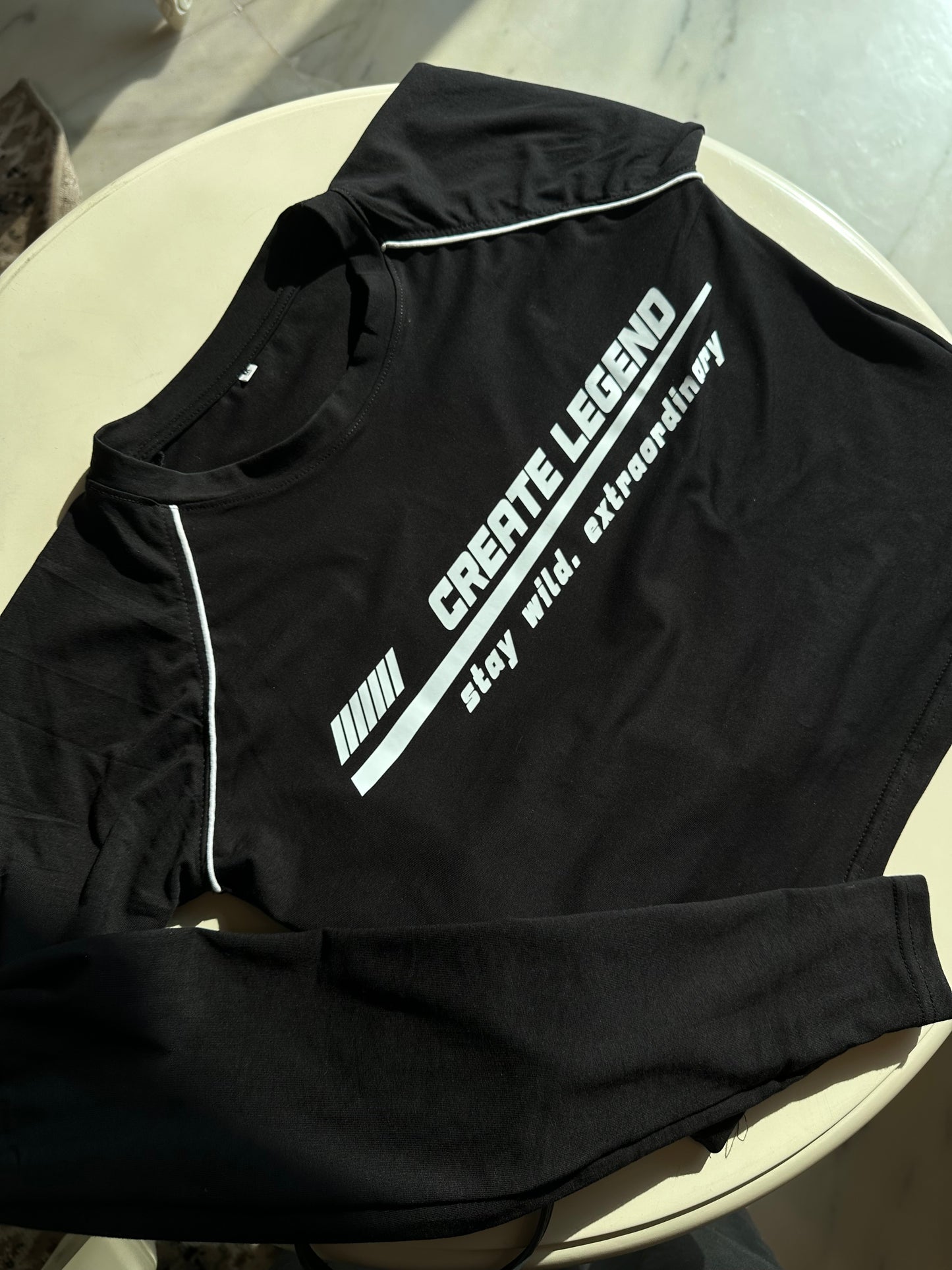 BLACK FULL SLEEVE COTTON TOP