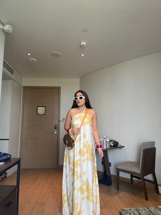 Tie Dye Halter Maxi Dress