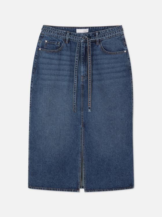 Denim Slit Skirt